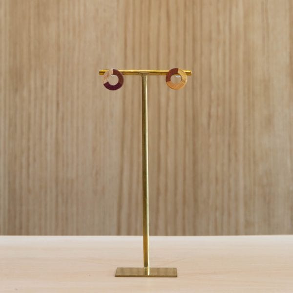 寄木のリングピアス