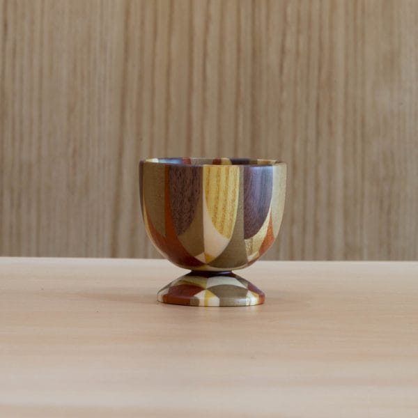 寄木足付きぐい吞み 小